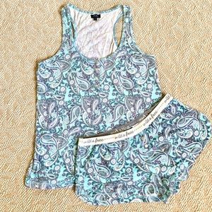 Wild and Free blue pajama set